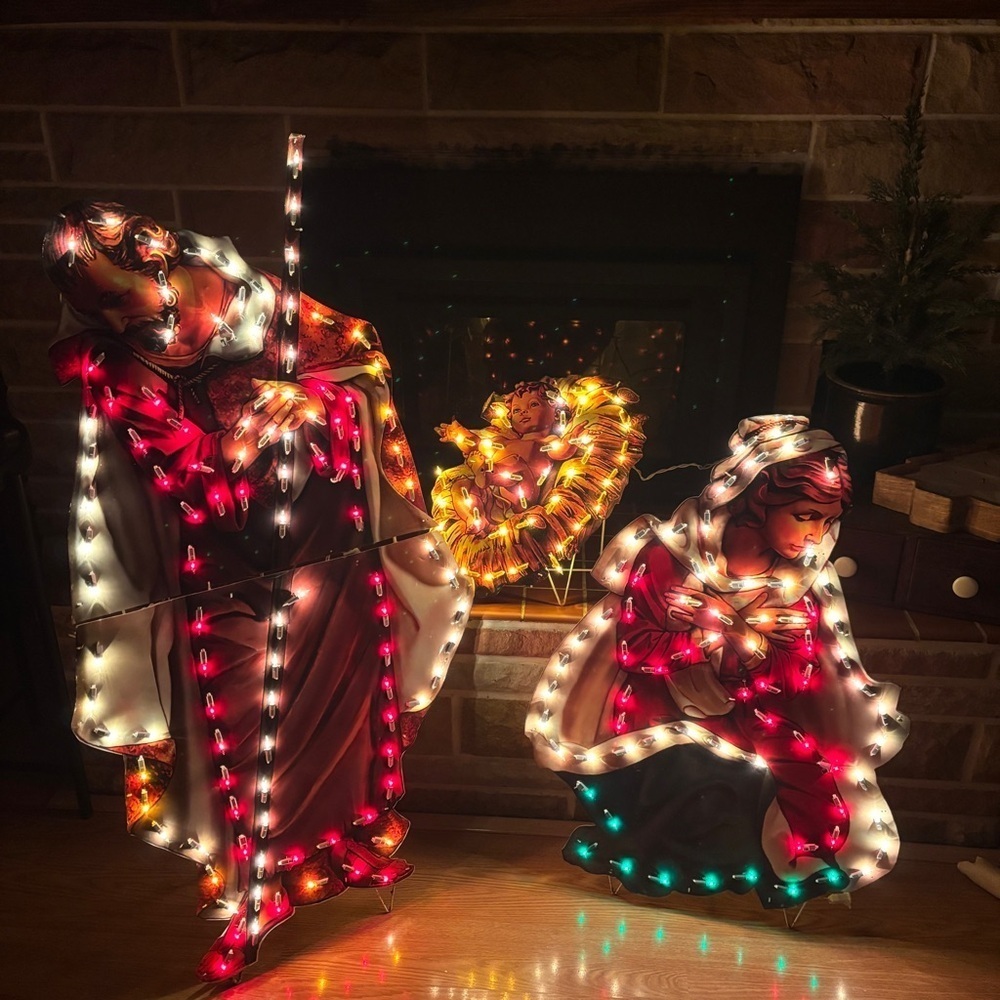 Roman 48'' Fontanini 210 Light Holy Family Nativity Indoor/Outdoor Scene Jesus